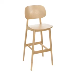 Emma Cafe Lunchroom Chair Stool 2 in light wood finish, designed for cafes and lunchrooms, part of the Emma Collection.