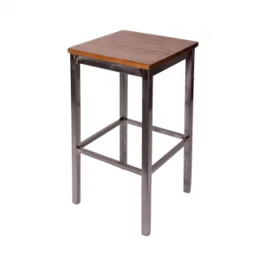 Lima Cafe lunchroom chair stool with a wooden seat and metal frame, suitable for healthcare, education, and commercial settings.