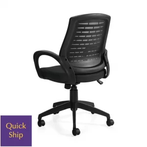 Loover Conference Executive Chair, ergonomic design, mesh back, adjustable height, black color, Quick Ship label.