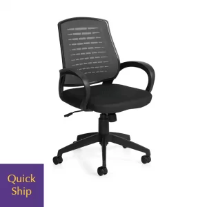 Aspen Conference Executive Chair 1 with ergonomic design, mesh back, and padded seat; featured under "Quick Ship" label, suitable for office environments.