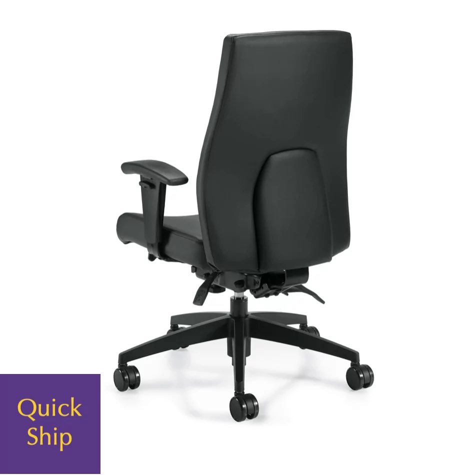 Black OTG 2913 Conference Executive Chair 2 with ergonomic design, adjustable armrests, and a "Quick Ship" label, showcasing a modern office furniture style.
