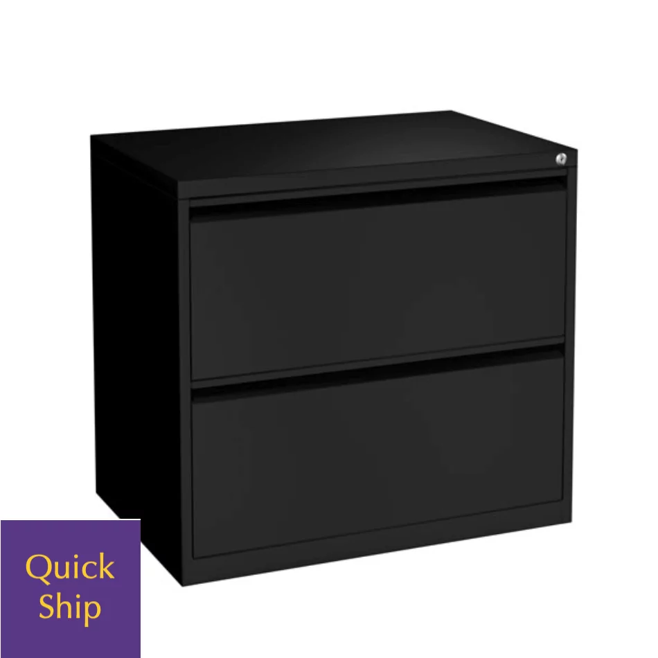 Black Two Drawer Lateral File Metal