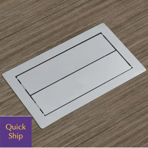 Table technology accessory featuring a sleek, rectangular design with customizable sections, labeled "Quick Ship," suitable for modern workspace solutions.