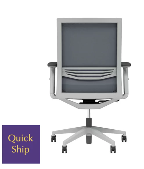Oslo 3 office chair with a modern design and ergonomic features, showcasing a gray mesh back and seat, accompanied by a "Quick Ship" label for fast delivery.